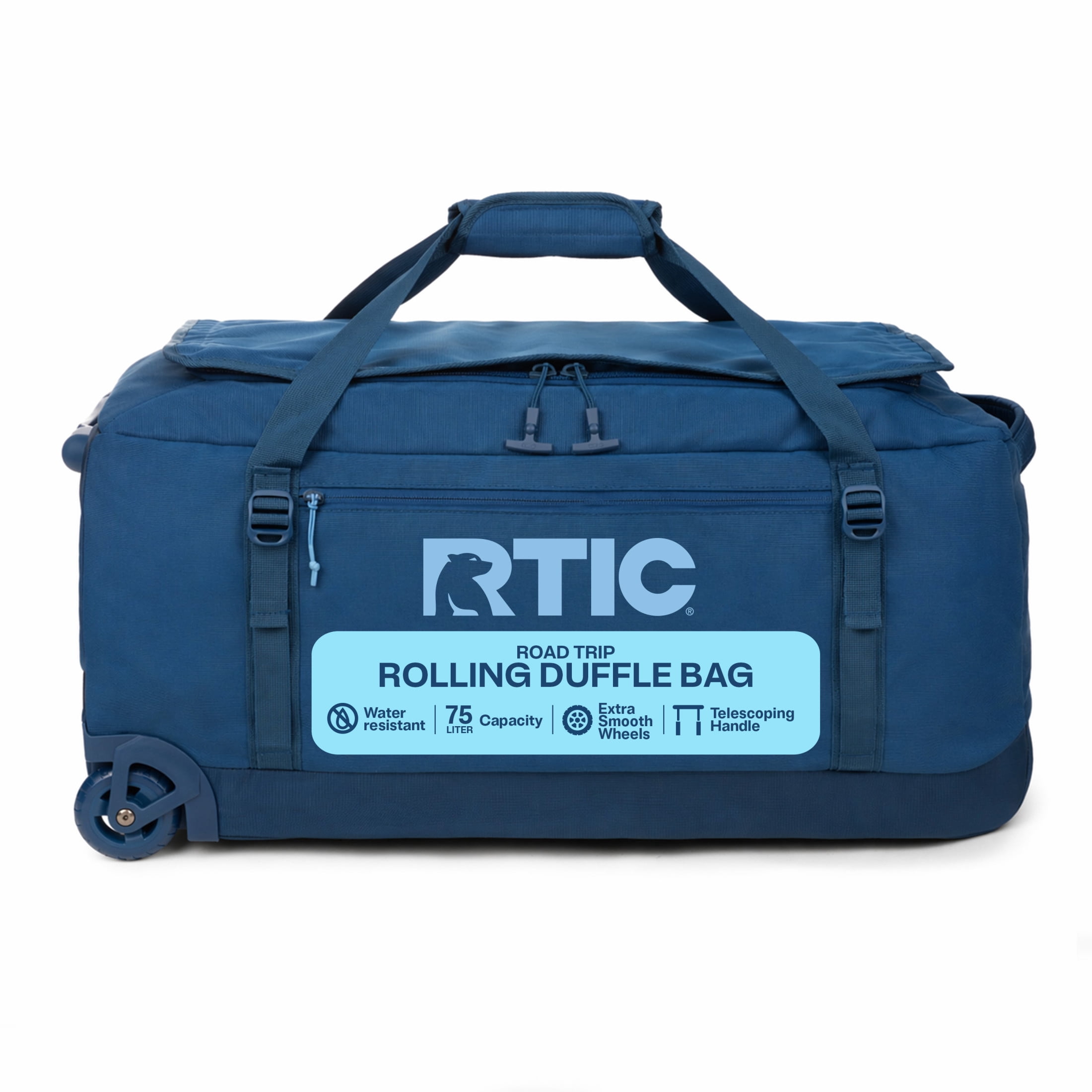 RTIC Road Trip Rolling Duffle Bag, Large, Water Resistant and