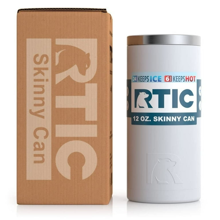 RTIC Everyday Skinny Can Cooler, 12oz Slim Cans, Chalk, Stainless