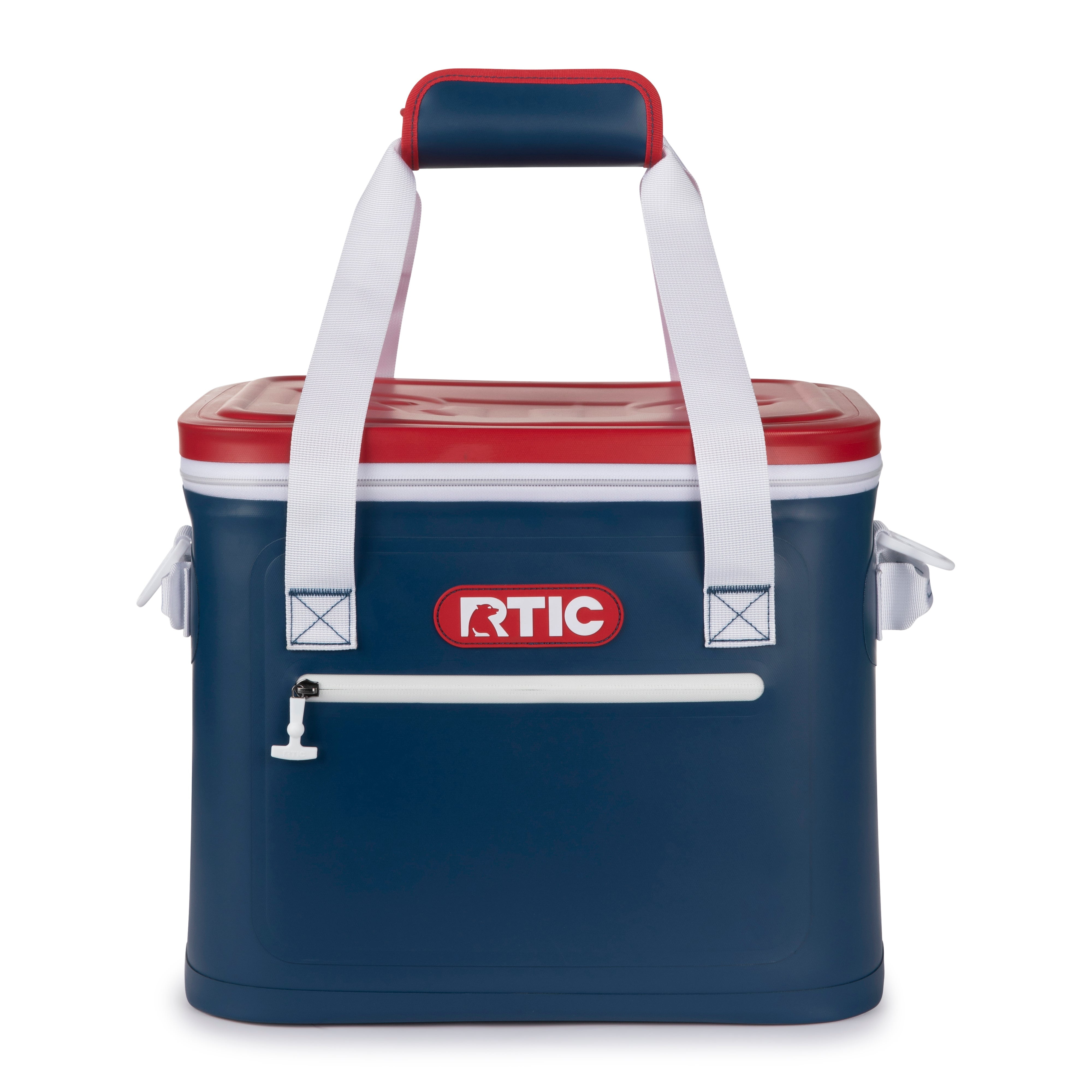 RTIC Soft Cooler 40 Can, Insulated Bag Portable Ice Chest Box for Lunch,  Beach, Drink, Beverage, Travel, Camping, Picnic, Car, Trips, Floating Cooler  Leak-Proof with Zipper, Blue / Grey 