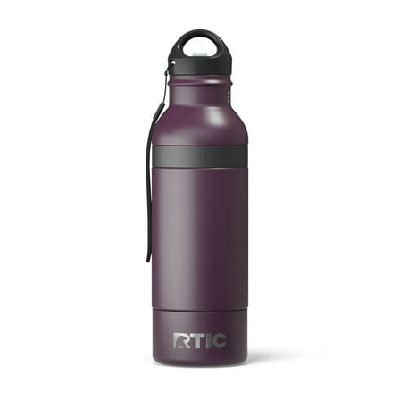 RTIC Stainless Steel Insulated Bottle Chiller with Lid, Fits 12oz or 16oz, Plum