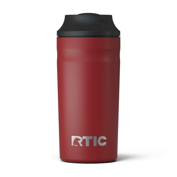 RTIC Stainless Steel Insulated Can Chiller with Lid, Fits 12 oz, 16oz, Black Cherry