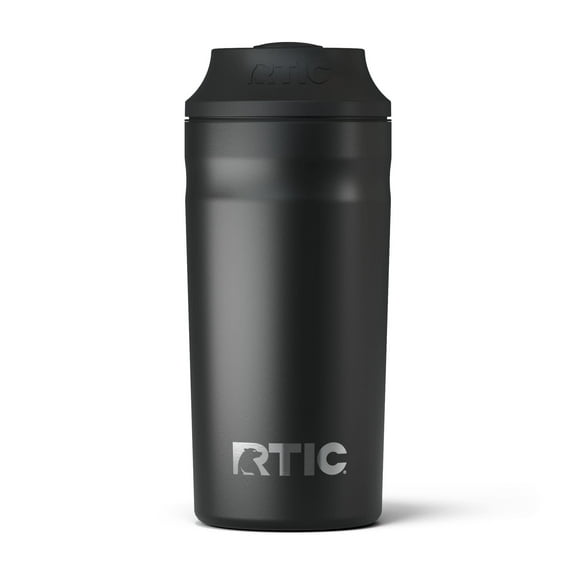RTIC Stainless Steel Insulated Can Chiller with Lid, Fits 12 oz, 16oz, Black