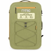 RTIC Ultra-Dry Duffle Pack, Waterproof, Convertible Shoulder Straps, 60 Liters, Olive & Orange