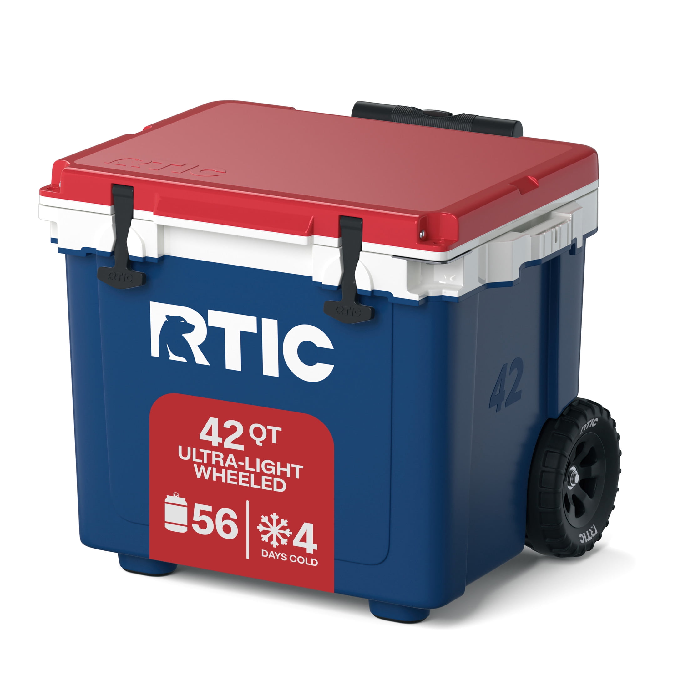 RTIC Ultra-Light 42 Qt Wheeled Hard-Sided Ice Chest Cooler, Fits