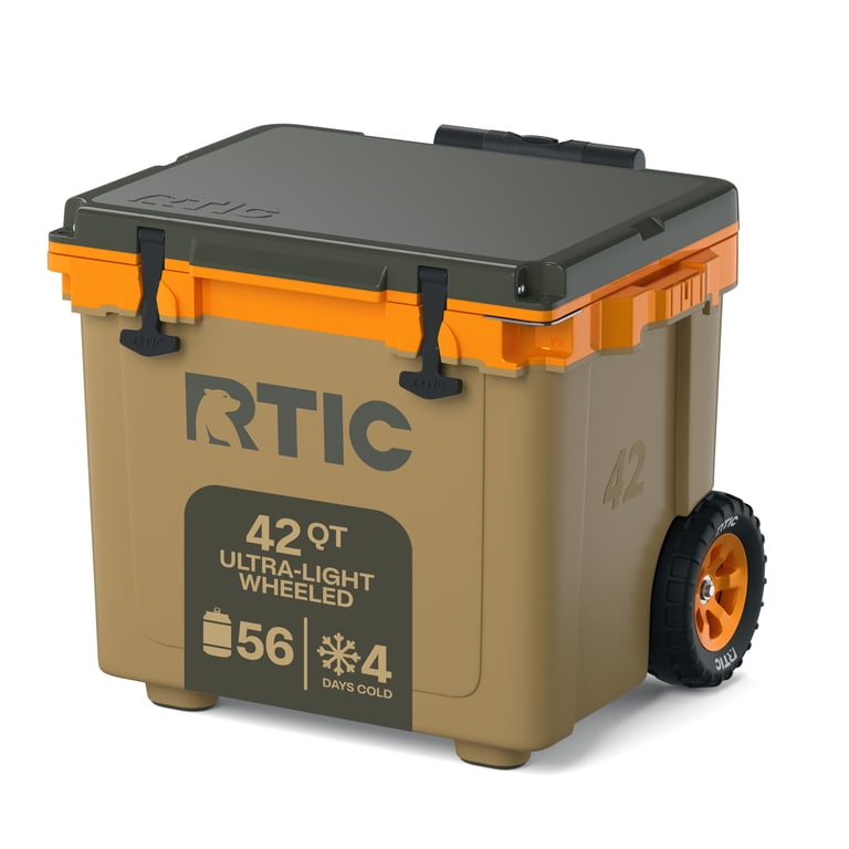 RTIC Ultra-Light 42 Qt Wheeled Hard-Sided Ice Chest Cooler, Fits
