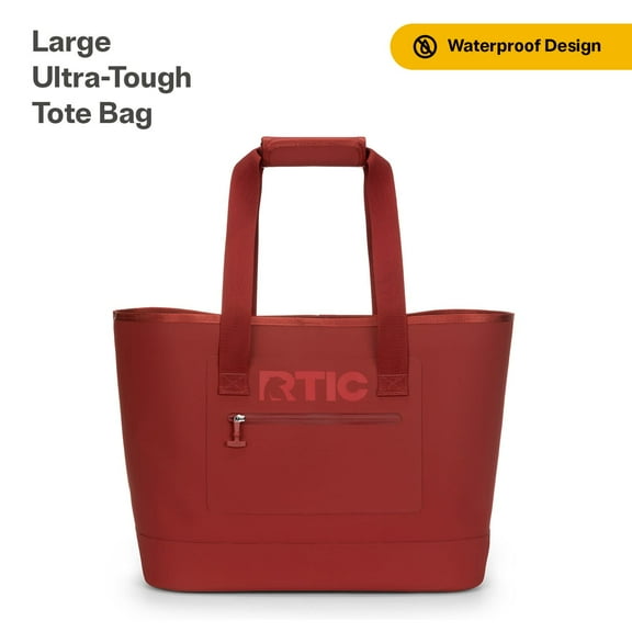 RTIC Ultra-Tough Tote Bag, 40 Ltr Fully Waterproof Bag, Black Cherry
