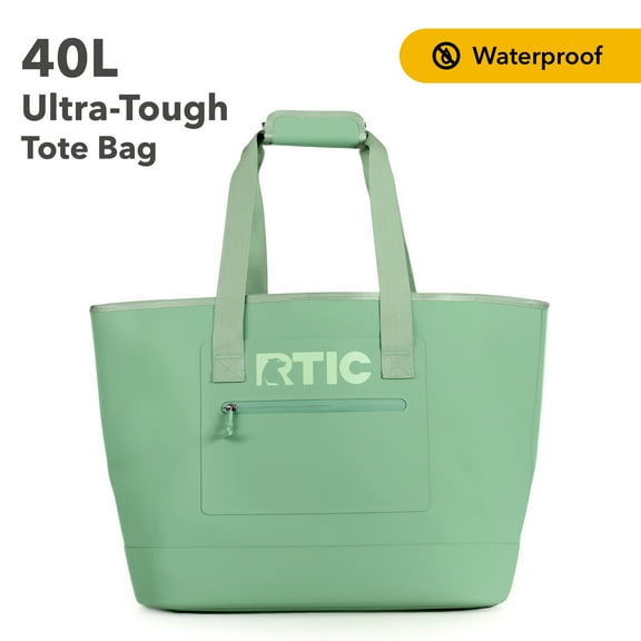 RTIC Ultra-Tough Tote Bag, 40 Ltr Fully Waterproof Bag, Sage