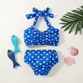 thumbnail image 1 of RTKFRFL Girls Swimsuit Kids Polka Dot Print Tie Behind Beach Bikini Sets Beachwear Swimwear Bathing Suit, 1 of 7