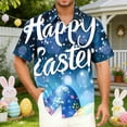 thumbnail image 1 of RTKFRFL Men’s Easter Rabbit Graphic Shirt Casual Short Sleeve Button Down Holiday Top, 1 of 5