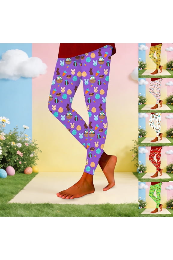 Women’s Easter Printed Push Up Leggings Workout Yoga Pants with Sculpting Fit