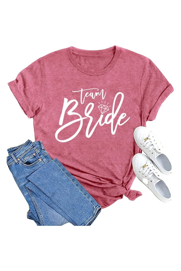 Womens Bride Shirt Team Bride Bridesmaid Tshirt Party Tee Top