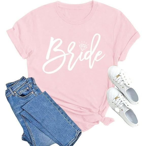 RTKFRFL Womens Bride Shirt Team Bride Bridesmaid Tshirt Party Tee Top