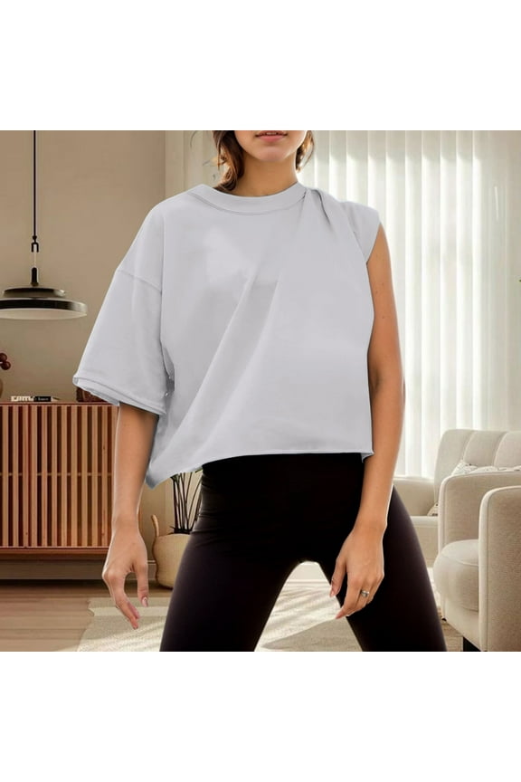 Activewear Tops For Women Summer Fashion Loose Fit Yoga T-Shirts Trendy Ladies Spring Clothing Gym Running Sports Casual Pullover Tunic Blouse Daily Wear