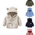 thumbnail image 1 of RTKFRFLM Baby Bear Hoodie Long Sleeve Zip-up Winter Warm Jacket with Pockets Army Green 0-6 Months, 1 of 3
