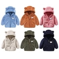 thumbnail image 1 of RTKFRFLM Baby Jacket Warm Bear Ear Hooded Zippered Outerwear Blue 0-6 Months, 1 of 3