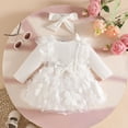 thumbnail image 1 of RTKFRFLM Baby Girls 3D Butterfly Gown Mesh Tulle Princess Dress with Headband Pink 0-3 Months, 1 of 3