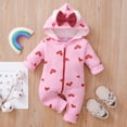 thumbnail image 1 of RTKFRFLM Baby Girls Boys Clothes Baby Rompers Spring Autumn Toddler Love Bow Zipper Shirt 2025 Long Sleeve Hooded Romper Thin Bodysuit Jumpsuit Valentine's Day Gifts, 1 of 4