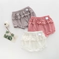 thumbnail image 1 of RTKFRFLM Baby Girls Bubble Shorts Summer Lightweight Ruffle Hem Diaper Cover Panties Grey 0-3 Months, 1 of 8