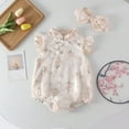thumbnail image 1 of RTKFRFLM Baby Girls Princess Romper Embroidered Cheongsam Style Mesh Tutu Bodysuit Pink 0-6 Months, 1 of 5