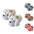 thumbnail image 1 of RTKFRFLM Baby Indoor Warm Slippers Cute Cartoon Plush Non- Footwear Khaki 18-24 Months, 1 of 4