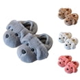 thumbnail image 1 of RTKFRFLM Baby Indoor Warm Slippers Cute Cartoon Plush Non- Footwear Khaki 18-24 Months, 1 of 6