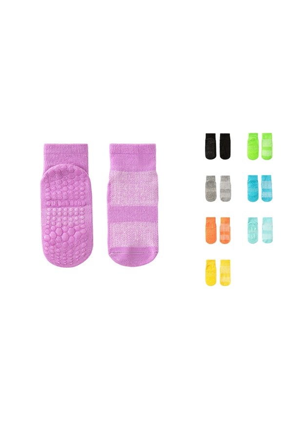 Baby Non- Floor Socks Mesh Trampoline Grip Socks for First Walkers Black 5-8 Years