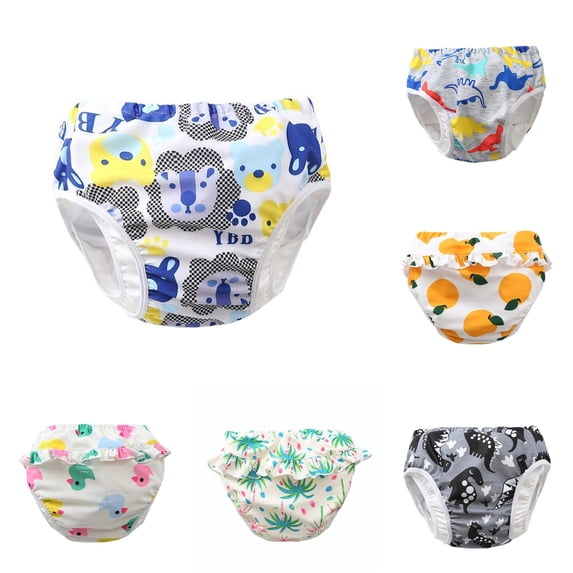 RTKFRFLM Baby Reusable Swim Diaper Ruffle Washable Leakproof Swim Pants Waterproof Training Underwear Toddler 1-5Y
