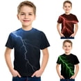 thumbnail image 1 of RTKFRFLM Big Boys' 3D Lightning Graphic T-Shirt Short Sleeve Digital Print Crewneck Summer Top for Kids Trendy Cool Visual Effect Tee Soft Breathable Streetwear for Active Youths Size 6-18 Years, 1 of 4