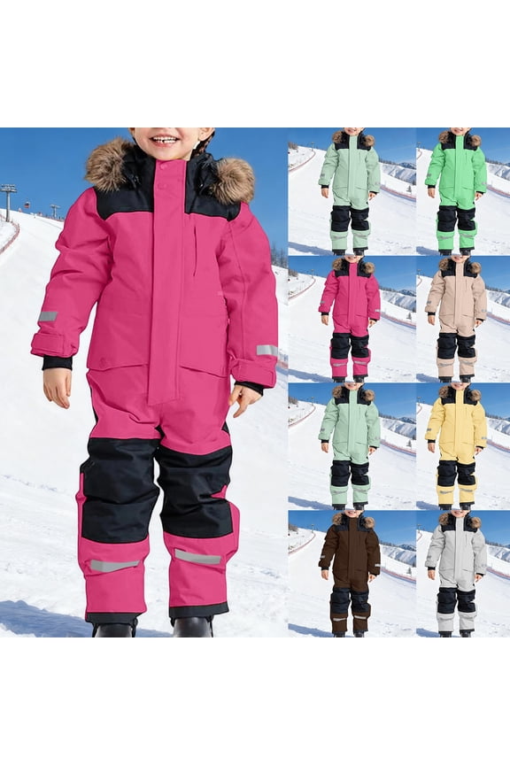 Big Kids Heavy Duty Insulated Snowsuit, Waterproof Windproof All Weather Ski Outfit for Boys and Girls Extreme Cold Winter Adventures