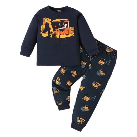 RTKFRFLM Boys 2 Piece Fall Outfits Fashion Fall Printed Long Sleeve Drawstring Set Winter Clothes Clothing Sets,Size 3-4 Years