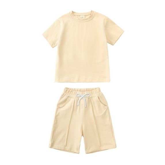RTKFRFLM Boys 2-Piece Summer Set Relaxed Fit Short Sleeve T-Shirt and Shorts Outfit Blue 7-8 Years