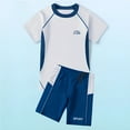 thumbnail image 1 of RTKFRFLM Boys 2-Piece Swimsuit Set Athletic Training Rash Guard and Trunks White 9-10 Years, 1 of 2