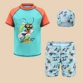 thumbnail image 1 of RTKFRFLM Boys 3-Piece Swimsuit Set Athletic Training Rash Guard and Trunks for Students Grey 7-8 Years, 1 of 3