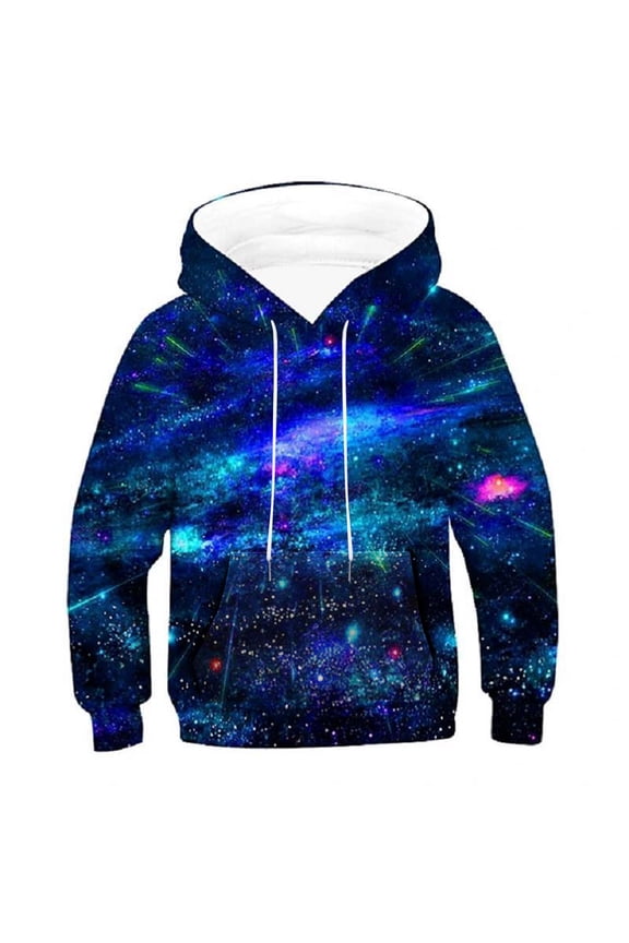Boys 3D Digital Print Hoodie Cool Swirl Vortex Graphic Hooded Sweatshirt Novelty Psychedelic Long Sleeve Pullover Tops Clothes for Kids