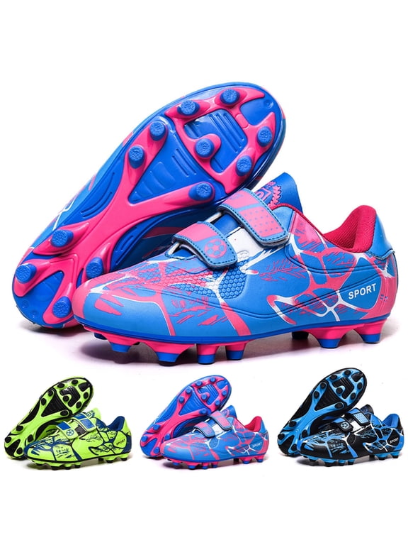 Boys Athletic Football Cleats Non- Performance Soccer Training Shoes Blue 7-8 Years