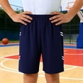 thumbnail image 1 of RTKFRFLM Boys Athletic Performance Shorts Striped Basketball Training Short Pants Navy 11-12 Years, 1 of 2