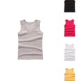 thumbnail image 1 of RTKFRFLM Boys Basic Solid Tank Top Simple Plain Blank Crewneck Sleeveless Soft Cotton Summer Underwear Vest 2-14Y, 1 of 5