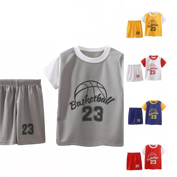RTKFRFLM Boys Basketball Outfit Number 23 Tank Top Shorts Athletic Set