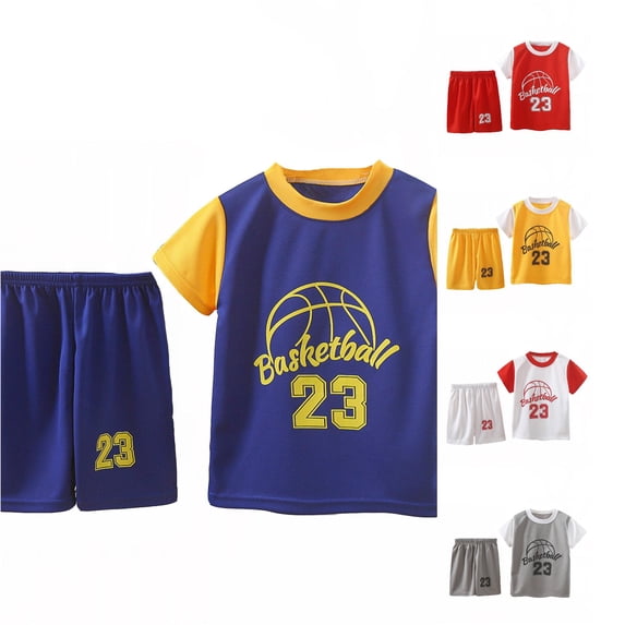 RTKFRFLM Boys Basketball Outfit Number 23 Tank Top Shorts Athletic Set