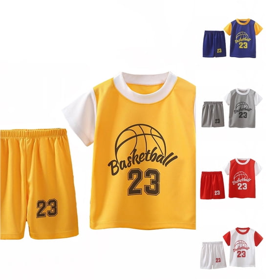 RTKFRFLM Boys Basketball Outfit Number 23 Tank Top Shorts Athletic Set