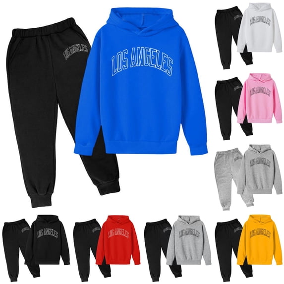 RTKFRFLM Boys Blue Hoodie Jogger Set 2 Piece Tracksuit Sweatsuit