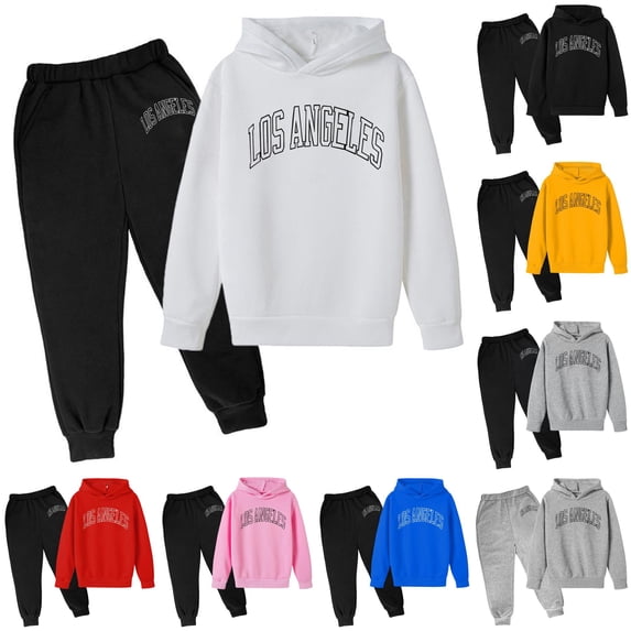 RTKFRFLM Boys Blue Hoodie Jogger Set 2 Piece Tracksuit Sweatsuit