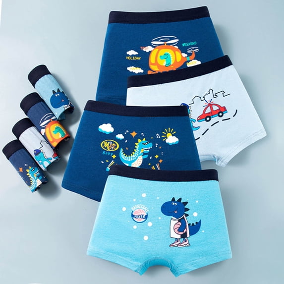 RTKFRFLM Boys Briefs Underwear 4-Pack Cotton Blend Boxer Briefs Toddler tagless Comfort Underpants for Kids 3-14Y