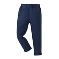 thumbnail image 1 of RTKFRFLM Boys Cotton School Uniform Pants Kids Elastic Waist Casual Gentleman Trousers Navy 4-5 Years, 1 of 8