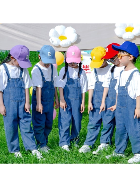 Boys Denim Overalls Relaxed Fit Fashionable Jean Suspender Romper Sky