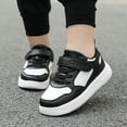 thumbnail image 1 of RTKFRFLM Boys Fashion Sneakers Lightweight Breathable Leather Upper Running Shoes White 12.5-13 Years, 1 of 8