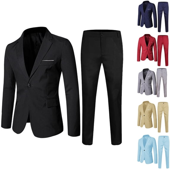 RTKFRFLM Boys Formal Suit Set for Wedding and Special Events Slim Fit Two Piece Blazer and Pants Outfit for Kids Business Style Dress Suit for Children
