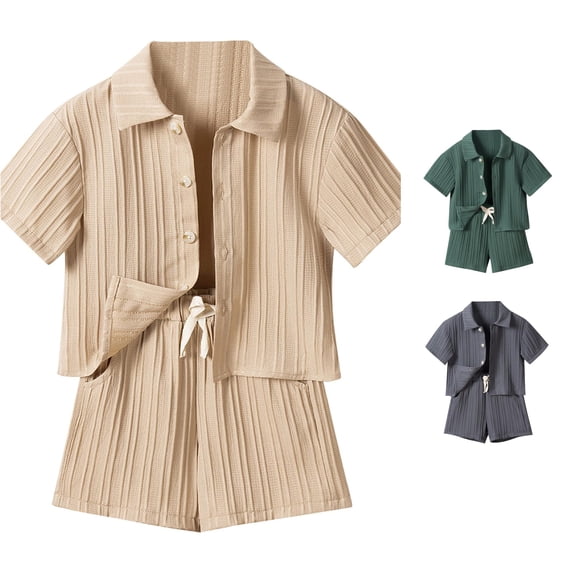 RTKFRFLM Boys Hooded Short Sleeve Shirt Shorts Set 2 Piece Summer Outfit