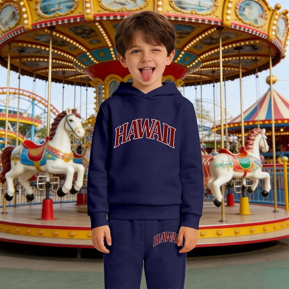 RTKFRFLM Boys Kids 2-Piece Set Letter Print Hoodie Joggers Casual Wear Long Sleeve Pullover Matching Pants Soft Play Outfit 3-14Y