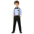 thumbnail image 1 of RTKFRFLM Boys Kids Formal 2-Piece Outfit Long Sleeve Dress Shirt Suspenders Dress Pants Elegant Wedding Party Suit, 1 of 6
